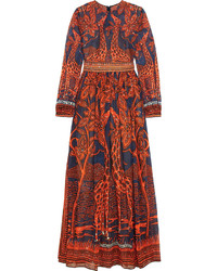 Оранжевое вечернее платье с принтом от Valentino