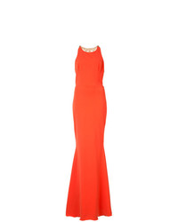 Оранжевое вечернее платье с украшением от Marchesa Notte