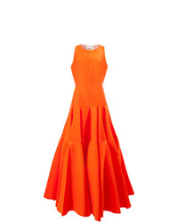 Оранжевое вечернее платье со складками от Maison Rabih Kayrouz