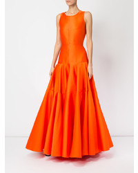 Оранжевое вечернее платье со складками от Maison Rabih Kayrouz