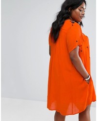 Оранжевое джинсовое платье с вышивкой от Alice & You