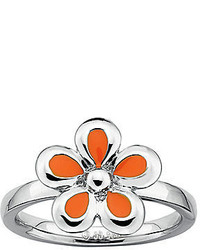 Оранжевое кольцо с цветочным принтом