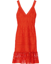 Оранжевое кружевное платье от Diane von Furstenberg