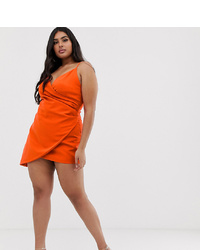 Оранжевое облегающее платье от Club L London Plus