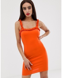 Оранжевое облегающее платье от PrettyLittleThing