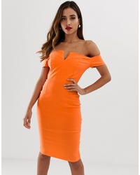Оранжевое облегающее платье от Vesper