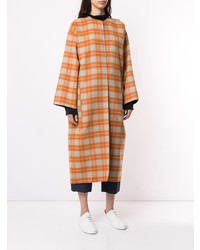 Оранжевое пальто-накидка в клетку от Sofie D'hoore