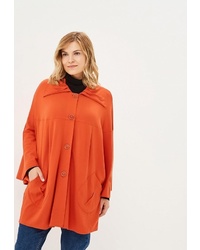 Оранжевое пальто-накидка от PreWoman