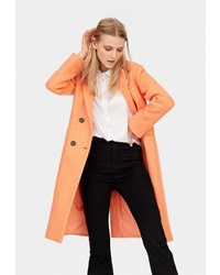 Женское оранжевое пальто от Stradivarius