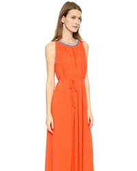 Оранжевое платье-макси от Saloni