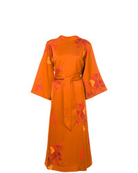 Оранжевое платье-миди с принтом от Ellery