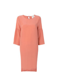 Оранжевое платье-миди с рюшами от Semicouture