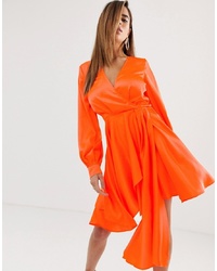 Оранжевое платье-миди от ASOS DESIGN