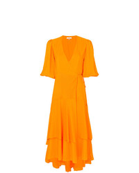 Оранжевое платье-миди от Ganni