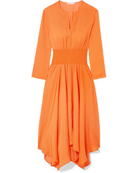 Оранжевое платье-миди от Maje