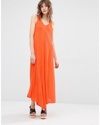Оранжевое платье-миди от Mango