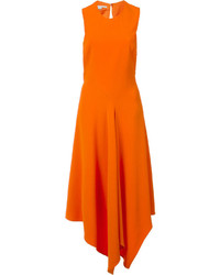 Оранжевое платье-миди от Stella McCartney
