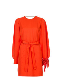 Оранжевое платье прямого кроя от Litkovskaya