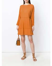 Оранжевое платье прямого кроя от RED Valentino