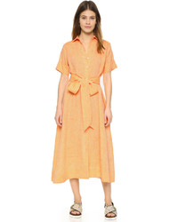 Оранжевое платье-рубашка от Lisa Marie Fernandez
