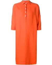 Оранжевое платье-рубашка
