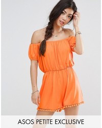 Оранжевое платье с открытыми плечами от Asos