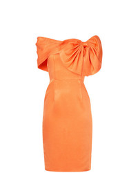 Оранжевое платье с открытыми плечами от Bambah