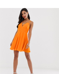 Оранжевое платье с плиссированной юбкой от ASOS DESIGN