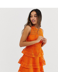 Оранжевое платье с пышной юбкой крючком от New Look Petite