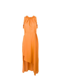 Оранжевое платье с пышной юбкой от Magda Butrym