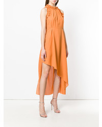 Оранжевое платье с пышной юбкой от Magda Butrym