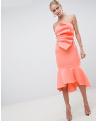 Оранжевое платье-футляр с рюшами от ASOS DESIGN