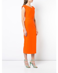 Оранжевое платье-футляр от Dvf Diane Von Furstenberg
