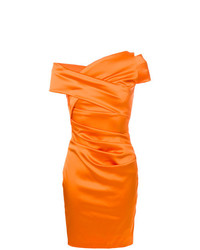 Оранжевое платье-футляр от Talbot Runhof