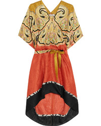 Оранжевое повседневное платье с принтом от Etro