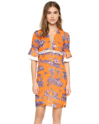 Оранжевое повседневное платье с принтом от Just Cavalli