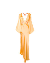 Оранжевое сатиновое вечернее платье от Cult Gaia