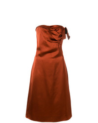 Оранжевое сатиновое платье-миди от Versace Vintage