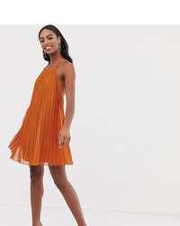 Оранжевое свободное платье со складками от Asos Tall
