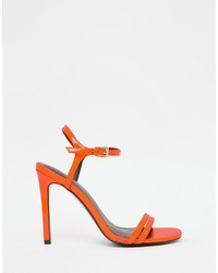 Оранжевые босоножки на каблуке от Asos