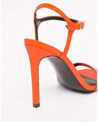Оранжевые босоножки на каблуке от Asos