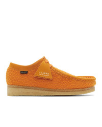 Оранжевые ботинки дезерты из плотной ткани
