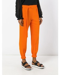 Женские оранжевые брюки-галифе от MSGM