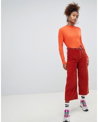 Оранжевые брюки-кюлоты от Pull&Bear