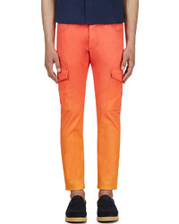 Оранжевые брюки чинос из саржи