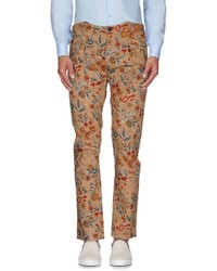 Оранжевые брюки чинос с цветочным принтом