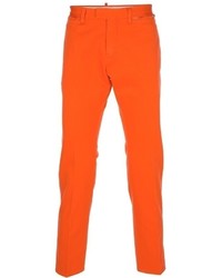 Оранжевые брюки чинос от DSquared