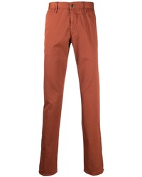 Оранжевые брюки чинос от Incotex