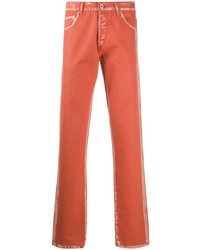 Мужские оранжевые вареные джинсы от Heron Preston