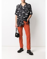 Мужские оранжевые вареные джинсы от Philipp Plein